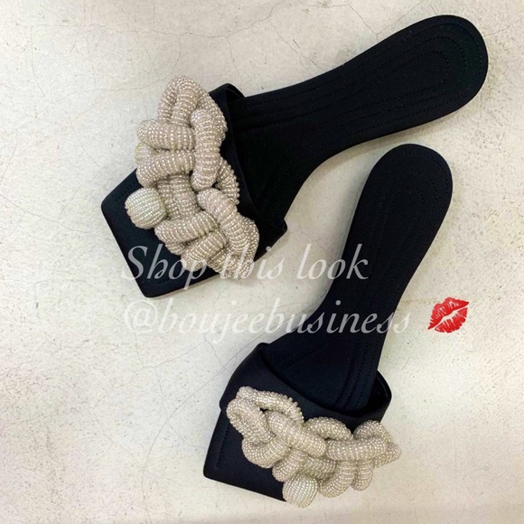 Re-stocked H&M Satin Beaded Slides - Picture 6 of 9